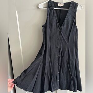 Universal Thread Black Button-Down Flared Mini Dress